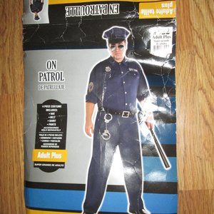 Mens ON PATROL POLICE OFFICER POLICEMAN COP HALLOWEEN COSTUME plus size  48 - 52